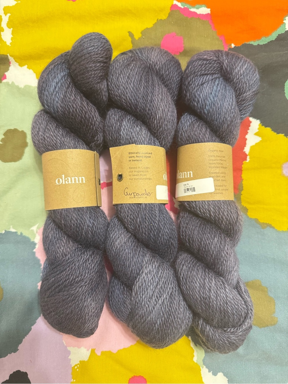 Olann Organic Aran in Gunpowder Yarn Lot